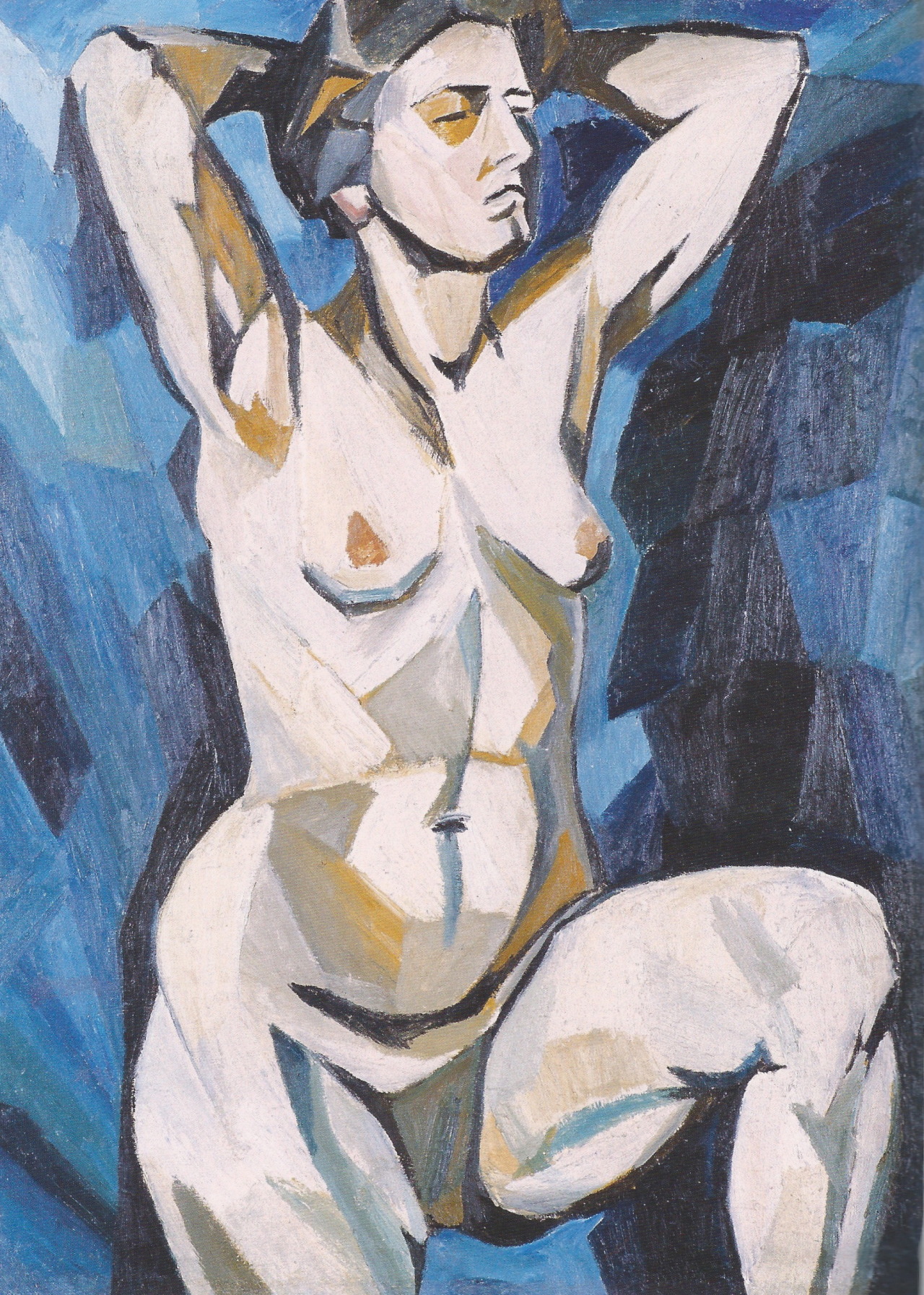 the-paintrist:  crystallizations:  Natalia Goncharova, Female Nude (Life Study)(Naturshchitsa),