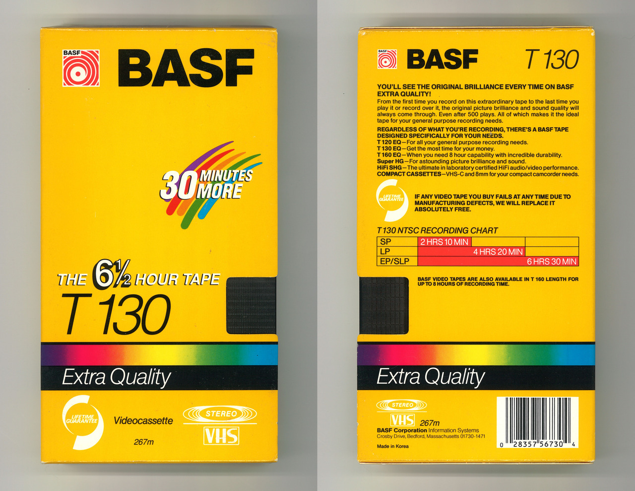 VAULT OF VHS — BASF T 130 6 & ½ Hour VHS Videocassette Tape