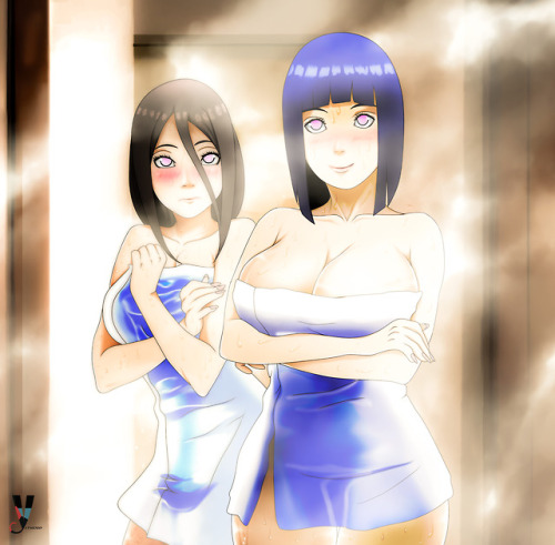 I saw this fanart and I could not resist to color it. Hope you like Hyuga Sisters while they are hav