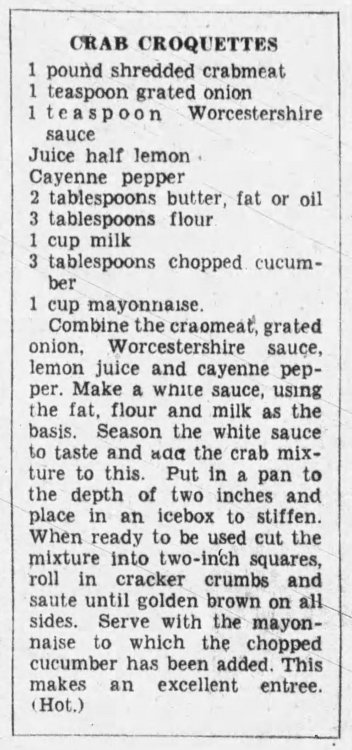 Recipe Wednesday #45Happy Recipe Wednesday!These are real early-20th century recipes, taken from the