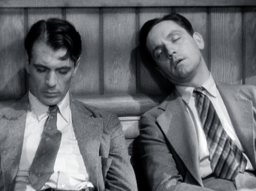 genekellys:You’ll get drunk?  It’s the only sensible thing to do.GARY COOPER + FREDRIC MARCH in DESI