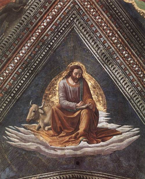 domenico-ghirlandaio: St. Luke, 1490, Domenico GhirlandaioMedium: fresco