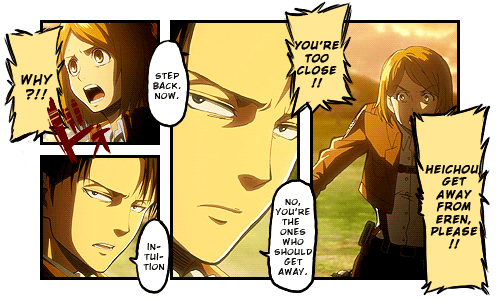 mermaid613:  apintofoxymoron:  Canon Ereri Moment ( ͡° ͜ʖ ͡°)  Shingeki no Kyojin - Episode 19 / Chapter 26. Read from right to left. [x]   this is confusing 