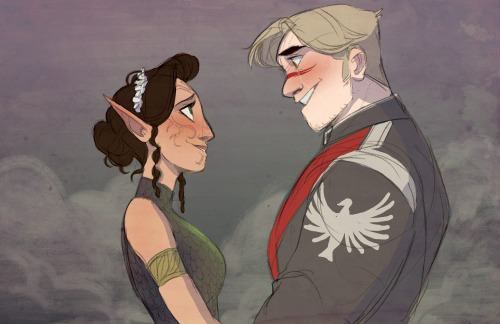 invisibleinnocence:Hawke did nothing to hide his smile. Varric always described it as a hint of a gr