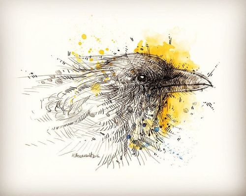 Birds are back!. #drawing #sketch #sketchbook #illustration #art #yellow #splatter #animal #nature