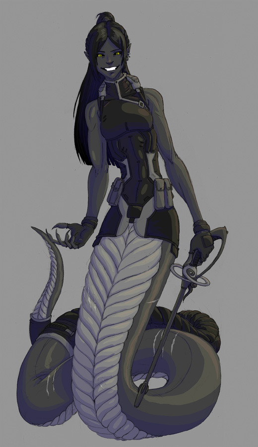 jankruener:Snakegirl space pirate? Totally stole the laser rapier idea from Captain