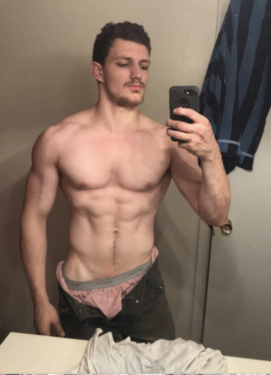 fratboync:  exposedhotboys:  Mike really hits them guts 😫😫👅Want more? DM for pricing  👅  ….