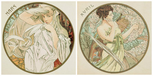 english-idylls: The Months of the Year series by Alphonse Mucha (1899).