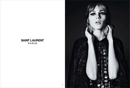 Saint Laurent. Ad campaign (part 1) FW1415Creative Director: Hedi SlimanePhotos: Hedi SlimaneModel: 