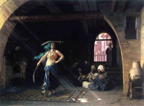 Almeh Performing the Sword Dance (c.1873). Jean-Léon Gérôme (French, 1824-1904). Oil on canvas. Herb