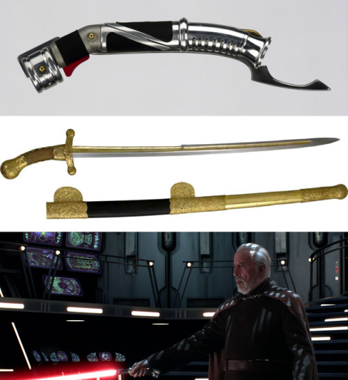 aladycalledkatie:dietmountainmadewka:swlucasverse:Count Dooku’s iconic curved lightsaber hilt is coi