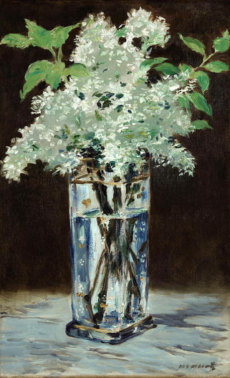 lefildelhorizon:Edouard Manet, White Lilacs in a Crystal Vase