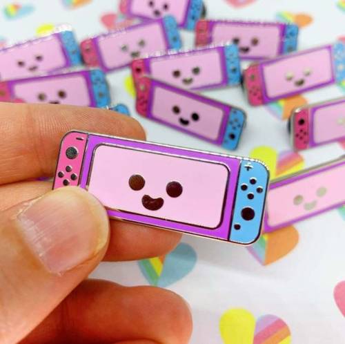 wind-up-key:retrogamingblog:LGBT+ Flag Nintendo System Pins made by Jessica Kellogg-KuhnI love 