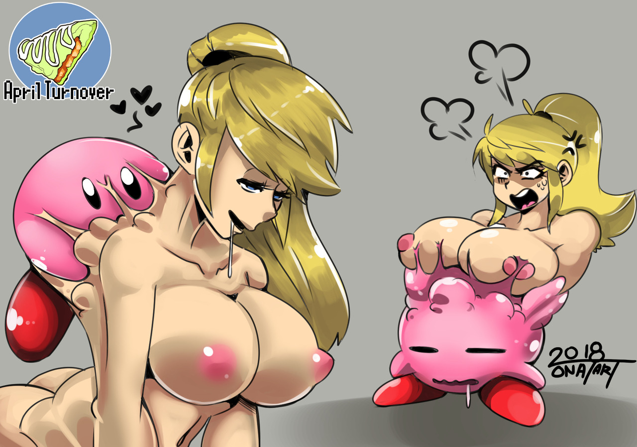 Samus and kirby being swallowed by each other’s bodies. this is my subission for
