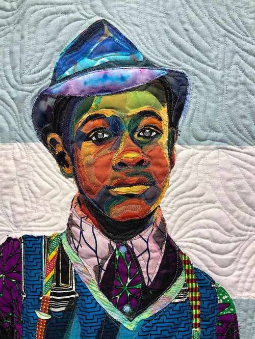 itscolossal:Colorful Quilts by Bisa Butler use African Fabrics to Form Nuanced Portraits 