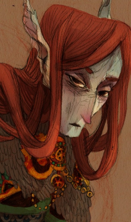 chechula:after quite long time…..one of my favorite elves apeared in my sketchbook :3