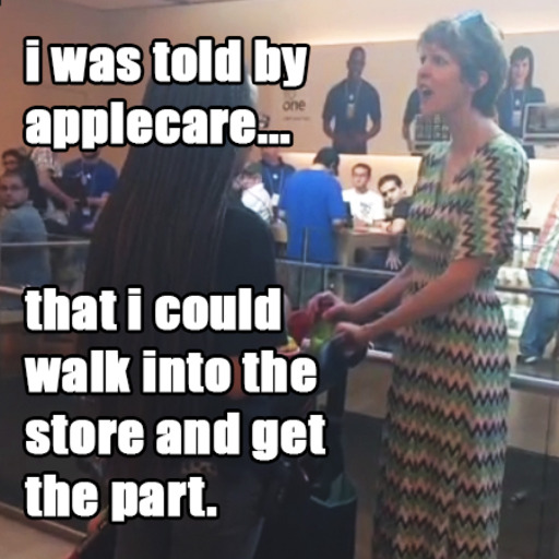 weaintaboutshit: thepapayastand:   redlipsmwauh:   bishopmyles:  lmao white people  “I WAS TOLD BY APPLE CARE THAT I COULD WALK IN THE STORE AND GET THE PART!” Y'all…I. Am. Cackling.   @weaintaboutshit   This how they sound erryday when they reaching
