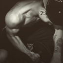 bearditorium:  Travis takes off his shirt 