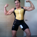 Muscle guy in tight spandex