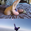 skydivecpl:  The ladies go at it until Mrs. Skydive squirts all over her friend and she’s “ready for some cock”.. :)