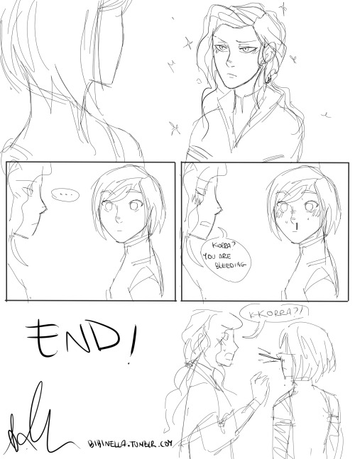 bibinella:  “Korra, why do you always bleed from your nose?” Another Korrasami comic! xD As sketched as the one before (and if you are wondering which one click here) Hope you’ll like it, anyway >3<  Asami is to fab > .<