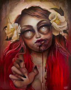 My creeped out piece &ldquo; Cherokee Rose &rdquo; for the &rsquo; Zombie &rsquo; show curated by Travis Louie @ Last Rites Gallery, NY. Opening May 25th. Sweet dreams.