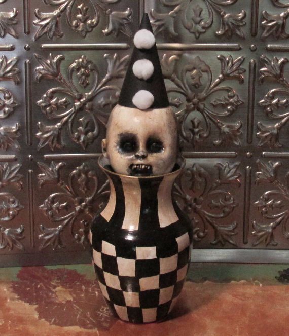 etsyafterdark:  Creepy Vintage Halloween Altered Art  by Lorcheenas 