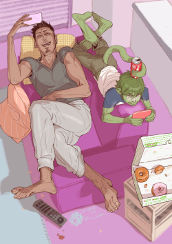 Ricken-Art:  Teen Titans: Bunker And Beast Boy Fanart - May.18 2015 / Ricken