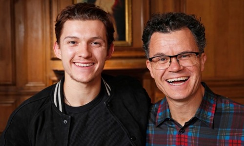 tomhollanddaily:Tom with his dad, Dominic photographed by Murdo Macleod for the Guardian