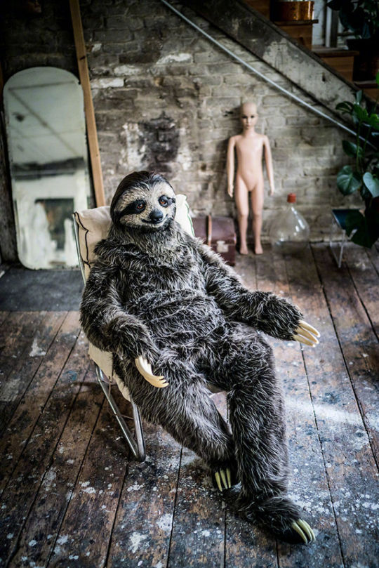 Designer Karoline Hinz has created a realistic sloth costume
