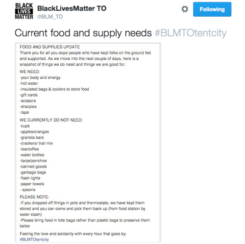 beatsthatarefunky: Black Lives Matter Toronto Day 4 needs list &amp; Indigenous solidarity &