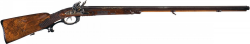 peashooter85:  Magnificent 18th century German double barrel flintlock rifle with carved stock and gold inlaid barrels.  Marked “Gottfr Kreisler and Weigandt in Leipzig&quot;. Sold at Auction: ฤ,000
