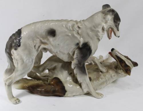 grayghostofthenorth: Keramos Porcelain Borzoi Pair Playing