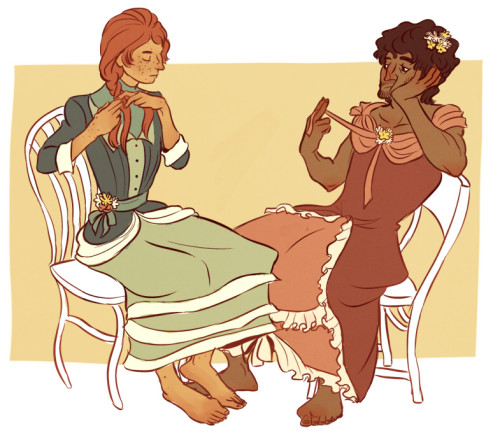 perplexingly:mais-non said:jehan braiding his hair with a pen in his mouth and notes on his lap