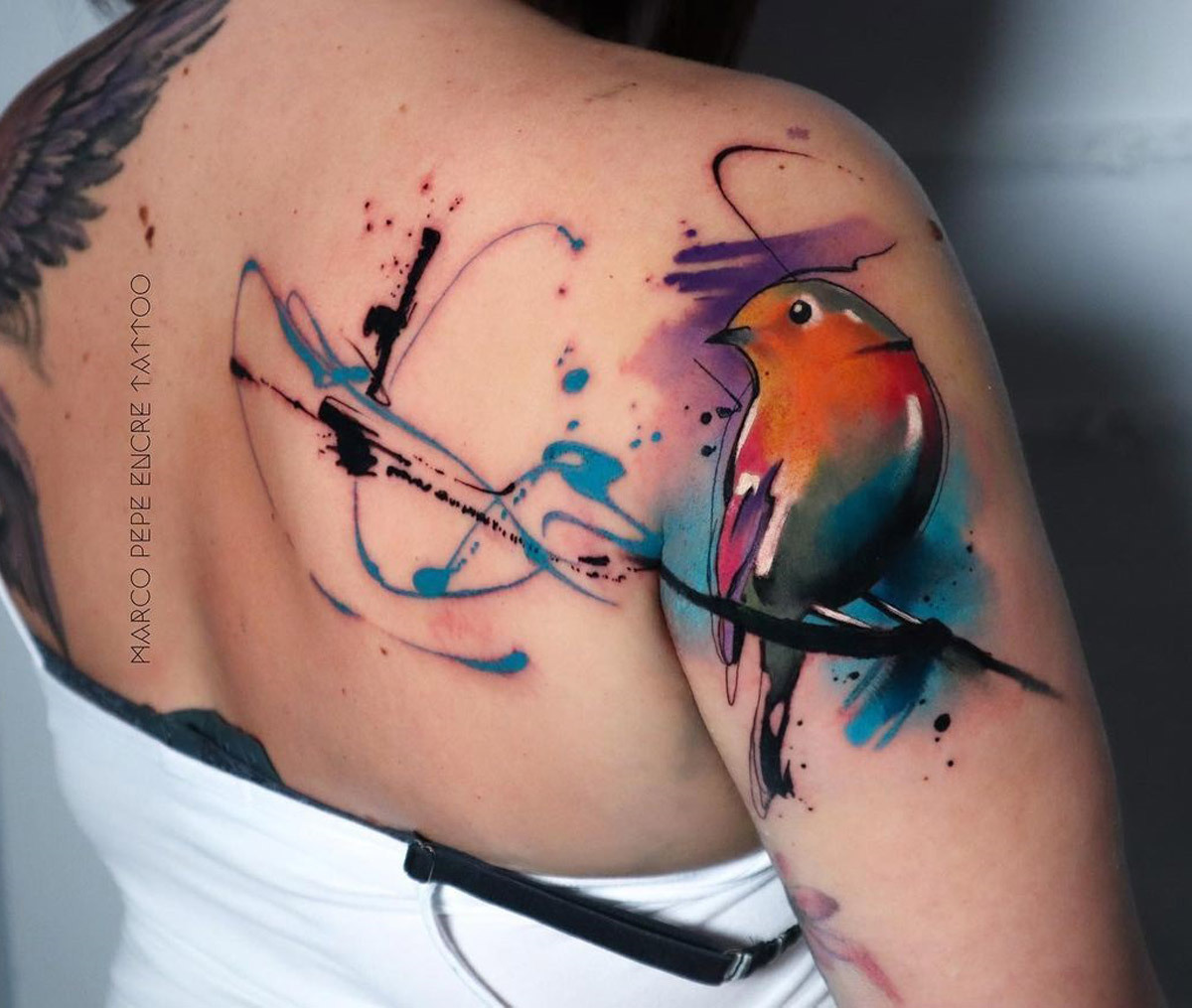 A realistic American robin tattoo I did today at Bombshell… | Flickr