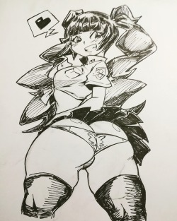 dragoontequila:Quick sketch booty butt cheeks~