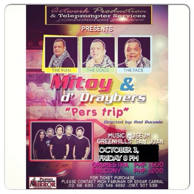 MITOY - The Voice of the Philippines First Ever Concert happening on OCTOBER 3, 8PM. Tickets purchased before the event get discounted price!!! 😀 you can also reach me @ 09157719318 - Don Ducusin