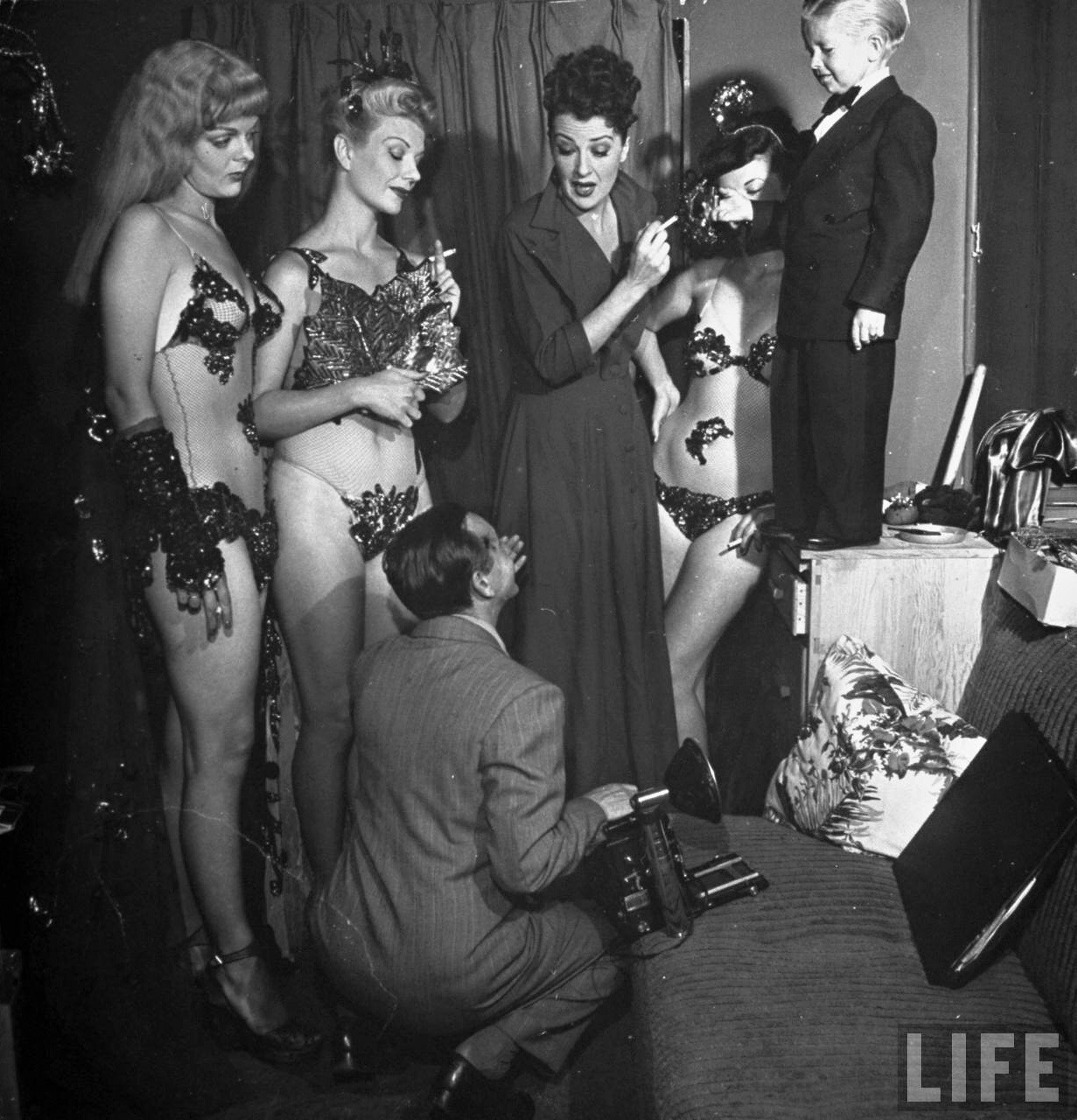 George Skadding - Dancer Gypsy Rose Lee and some of the girls in her show, posing