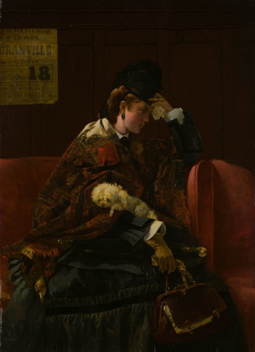 aic-european: At the Railway Station, Alfred Stevens, 1869, Art Institute of Chicago: European Paint