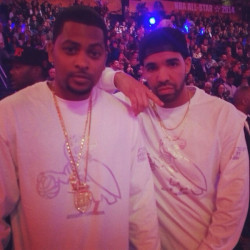 Wordonrd:  Drake And Chubbs Courtside.  