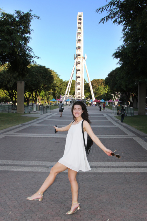 from my trip to Australia…giant ferris wheel in Brisbane! I later decided to flash my panties