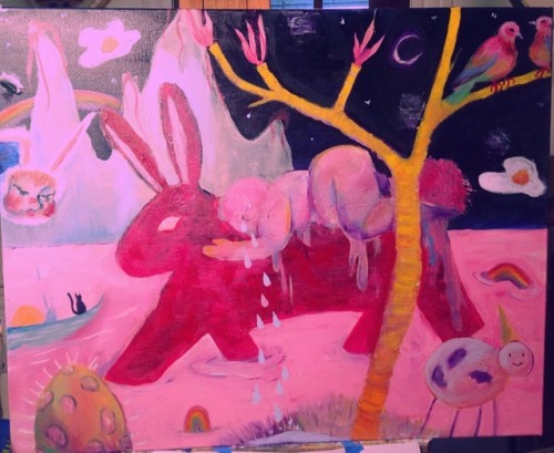 elliebeanz:also here’s a wip for my painting final!