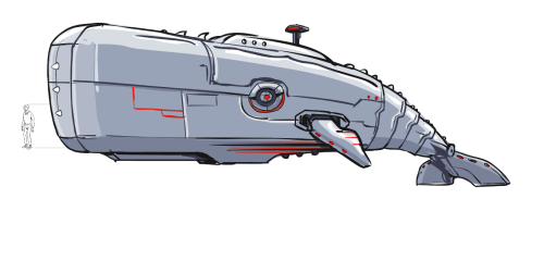 shaylurie:Wide Whale’s terra-sub.  Rough -> Line -> Color.   (colors by Emilio Lopez)