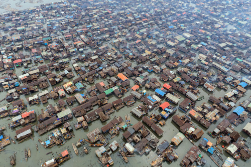 Makoko, a floating slum in NigeriaThe shanty town of Makoko is located on a lagoon on the edge of th