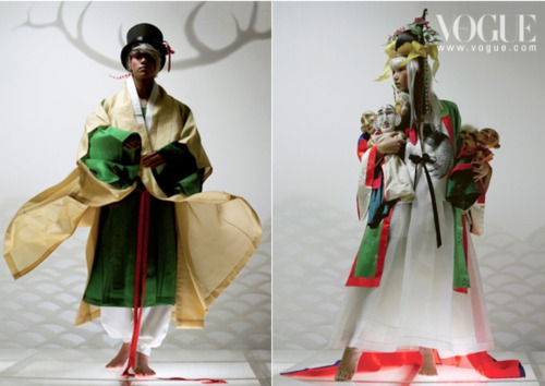 “Splendid hanbok” editorial in Vogue Korea, 2007