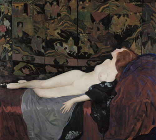 bernar444:“Lacquer Screen” (ca. 1917), oil on canvas | Leopold Seyffert (1887 – 1956) | Pennsylvania Academy of the Fine Arts.