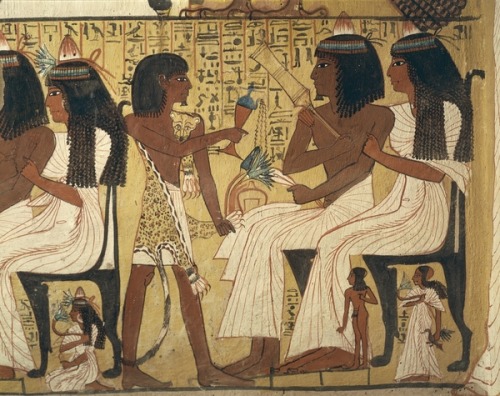 Close-up mural paintings at Tomb of Sennedjem.