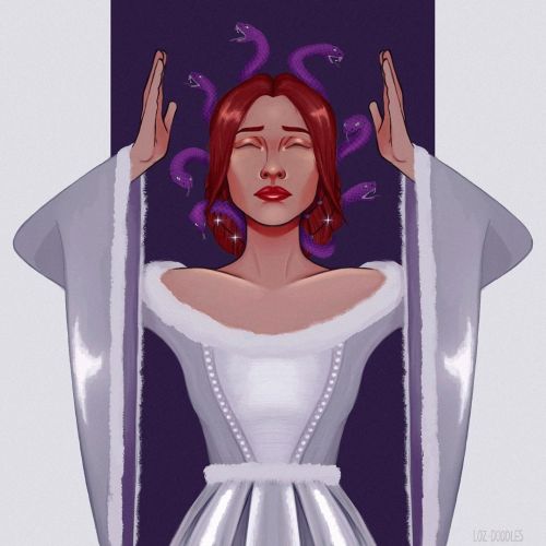 nobodysuspectsthebutterfly: “I dreamt of a maid at a feast with purple serpents in her hair, venom d