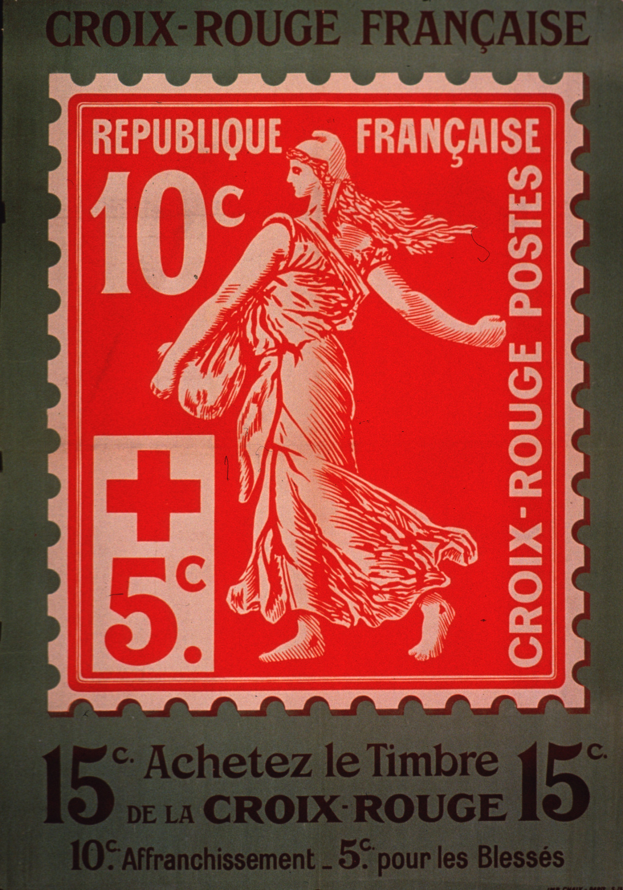 Croix-rouge française (French Red Cross) poster, 1914