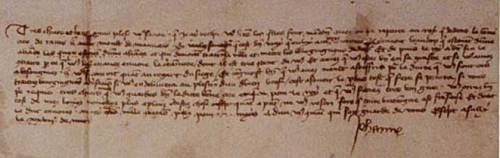mythologyofblue:A letter dictated by Joan of Arc, and signed herself + (via asymptotejournal)
